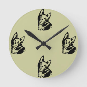 Schipperke Dog Picture Round Clock