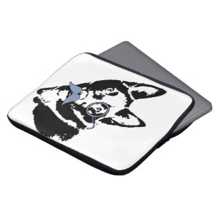 Schipperke Dog with Moustache Laptop Sleeve