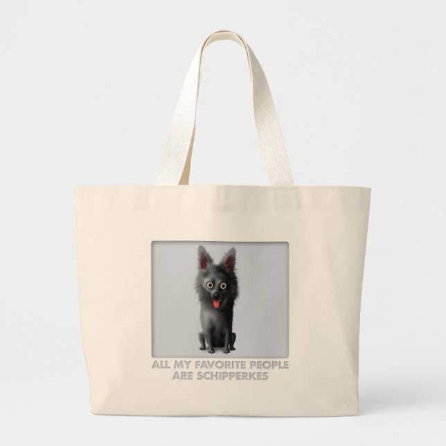 Schipperke Favourite Large Tote Bag (Front)