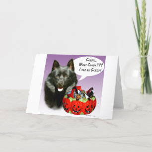Schipperke Halloween Candy Card