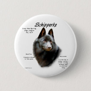 Schipperke History Design 6 Cm Round Badge