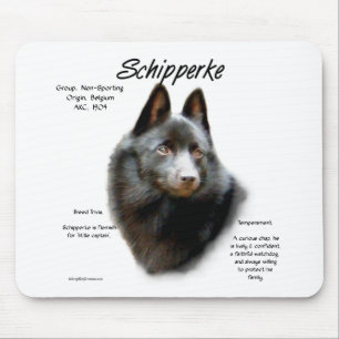 Schipperke History Design Mouse Pad
