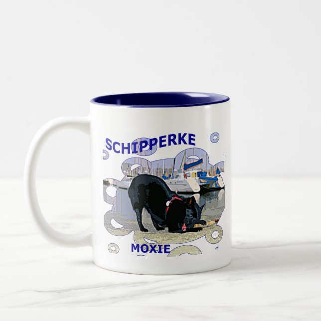 Schipperke Moxie Two-Tone Coffee Mug (Left)