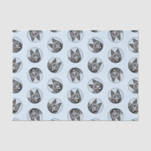 Schipperke Painting Black Cute Original Dog Art Tissue Paper