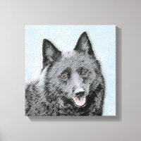 Schipperke Painting - Cute Original Dog Art