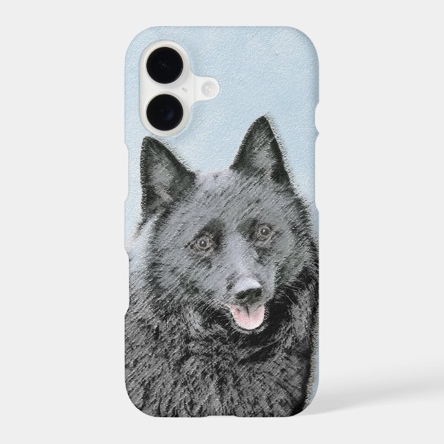 Schipperke Painting - Cute Original Dog Art iPhone Case (Back)