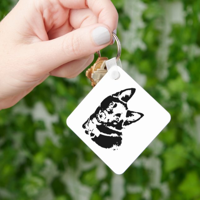Schipperke Picture Keychain (Hand)