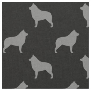 Schipperke Silhouettes Pattern Fabric
