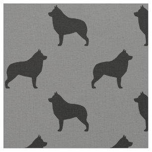 Schipperke Silhouettes Pattern Fabric