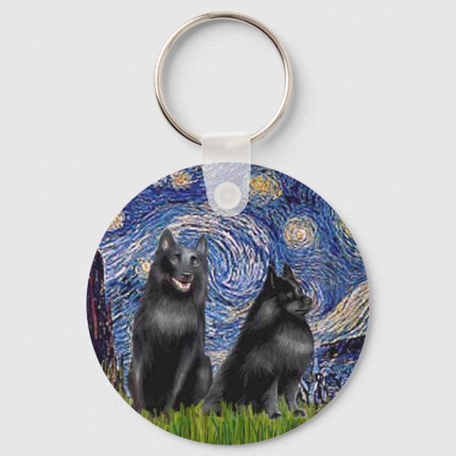 Schipperkees (two,5&amp;6) - Starry Night Key Ring (Front)