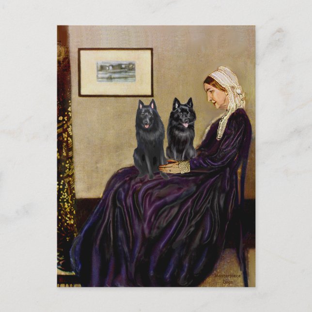 Schipperkes (two) - Whsitlers Mother Postcard (Front)