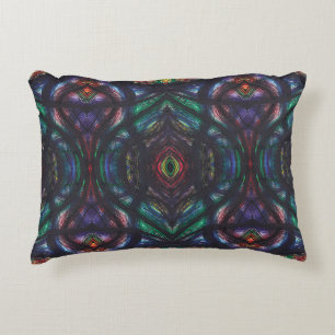 Schism Dark Rainbow Abstract Watercolor Art Decorative Cushion