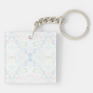 Schism Light Rainbow Abstract Watercolor Art Key Ring