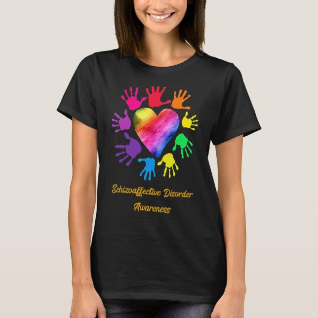 Schizoaffective Disorder Awareness Hands T-Shirt (Front)