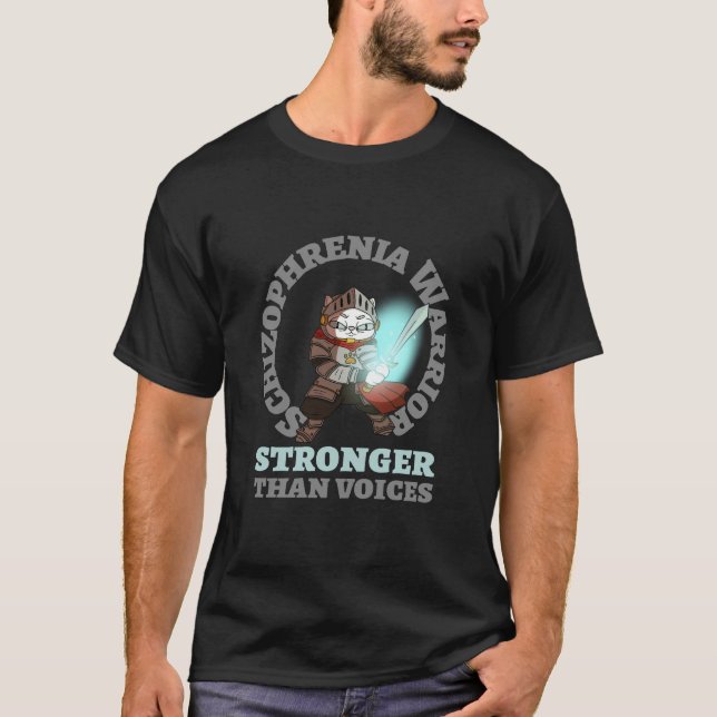 Schizophrenia Warrior Stronger Than Voices T-Shirt (Front)