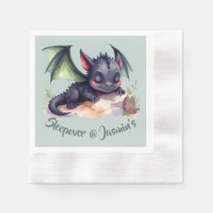 Schlafender Drache mit grünen Flügeln  Napkin