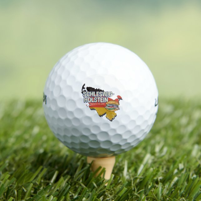 Schleswig-Holstein Germany Federal State Map Golf Balls (Insitu Tee)
