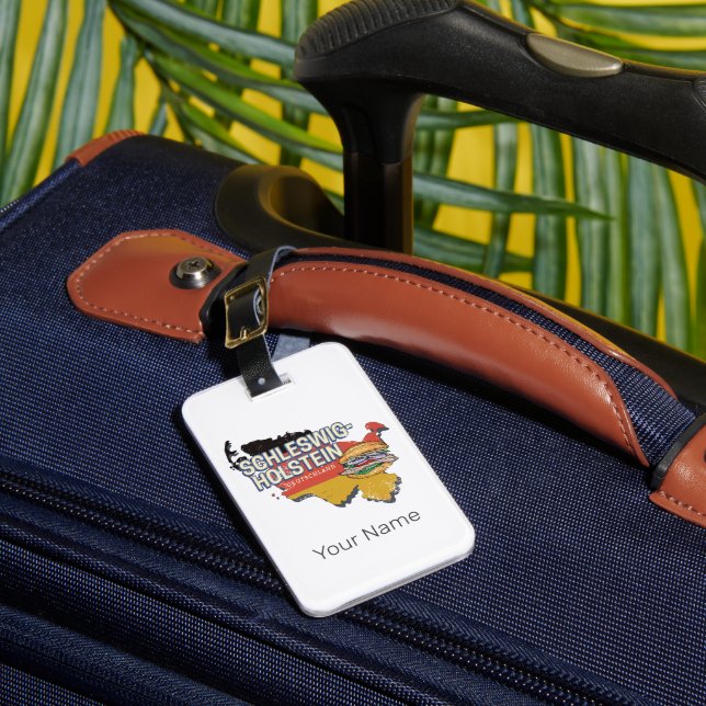 Schleswig-Holstein Germany Federal State Map Luggage Tag (Front Insitu 1)