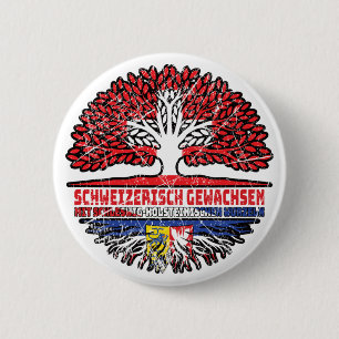 Schleswig-Holstein Schweizer Schweiz Baum 6 Cm Round Badge