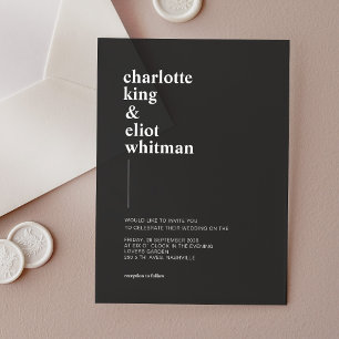 Schlicht modern, bold, dark grey acrylic  acrylic invitations
