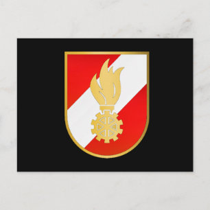 Schlichte Postkarte mit Feuerwehr Wappen Österreic Postcard