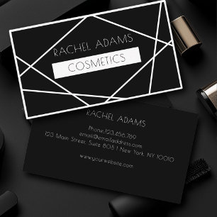 Schlichte Schwarz Weiß-Linien Business Card