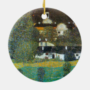 Schloss Kammer on the Attersee II By Gustav Klimt Ceramic Tree Decoration