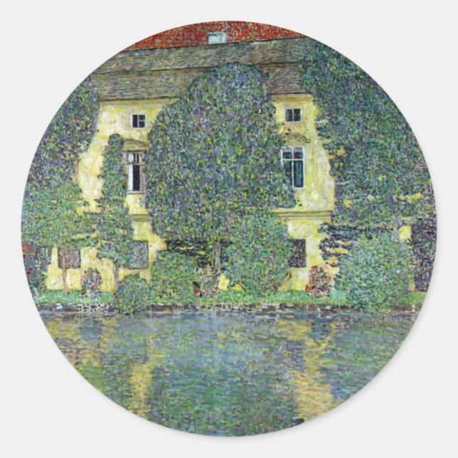 Schloss Kammer on the Attersee III By Gustav Klimt Classic Round Sticker (Front)