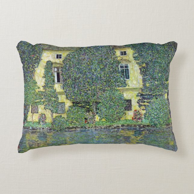Schloss Kammer on the Attersee III By Gustav Klimt Decorative Cushion (Front)