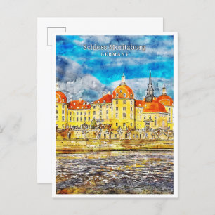 Schloss Moritzburg Germany travel watercolor Postcard