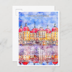 Schloss Moritzburg Germany travel watercolor Postcard