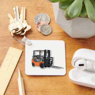Schlüsselanhänger aus Metall mit Gabelstapler Key Ring