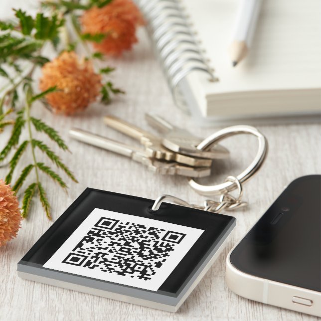 Schlüsselanhänger mit eigenem QR Code Key Ring (Front Right)