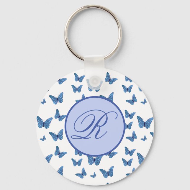 Schmetterlinge Punkte personalisiert Key Ring (Front)