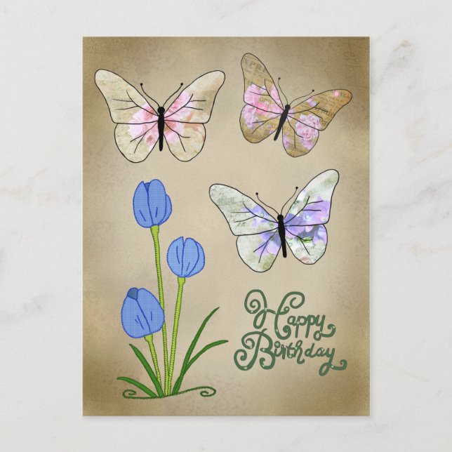 Schmetterlinge vintage postcard (Front)