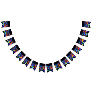 Schmetterlings wimpl in Neonfarben Bunting