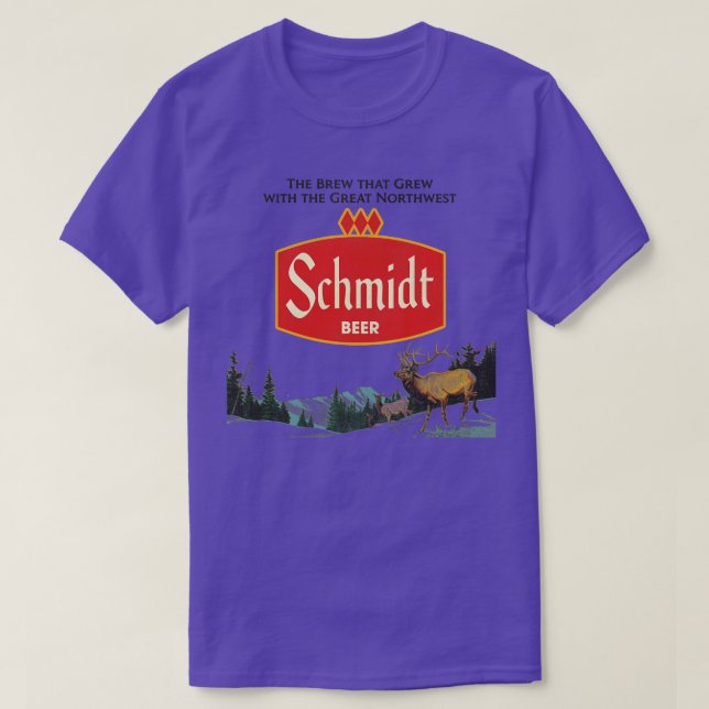 Schmidt Beer Retro Defunct Nature Scene T-Shirt (Design Front)