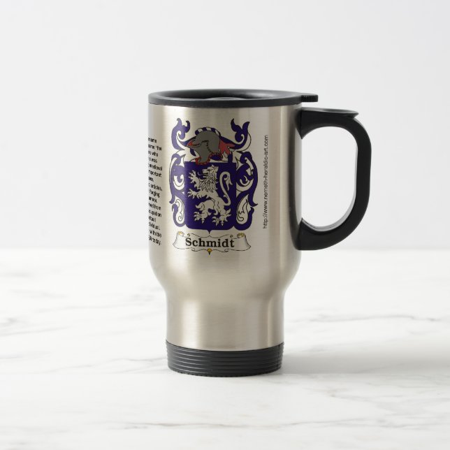 Schmidt Family Coat of Arms on a Travel Mug (Right)