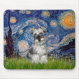Schnauzer 1N - Starry Night Mouse Pad