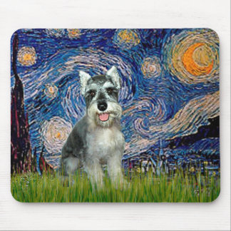 Schnauzer 8cr - Starry Night Mouse Pad