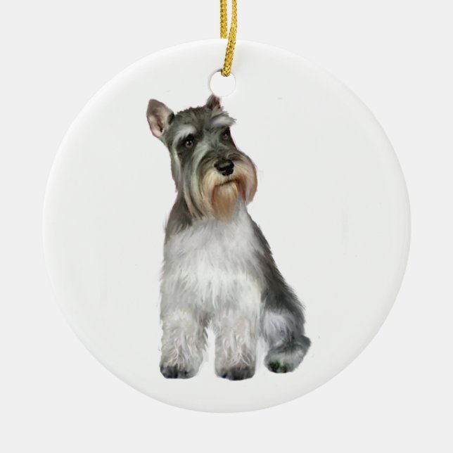Schnauzer (A11) Ceramic Tree Decoration (Front)