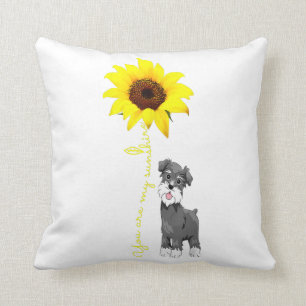 Schnauzer Are My Sunshine Sunflower Schnauzer Mum Cushion