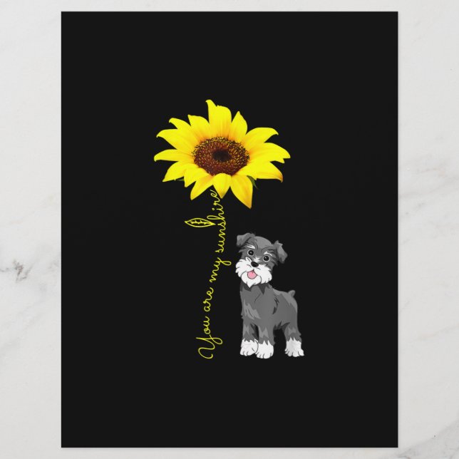 Schnauzer Are My Sunshine Sunflower Schnauzer Mum Custom Letterhead (Front)