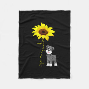 Schnauzer Are My Sunshine Sunflower Schnauzer Mum Fleece Blanket