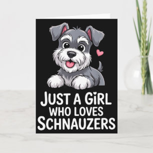 Schnauzer Art For Women Girls Kids Mini Schnauzer Card