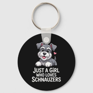 Schnauzer Art For Women Girls Kids Mini Schnauzer Key Ring