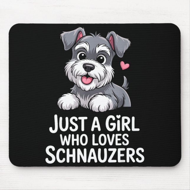 Schnauzer Art For Women Girls Kids Mini Schnauzer  Mouse Pad (Front)