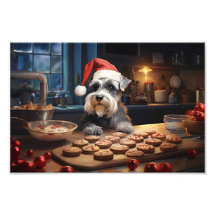 Schnauzer Baking Christmas Cookies Photo Print
