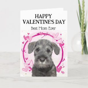 Schnauzer Best Mum Custom Valentines Day Holiday Card