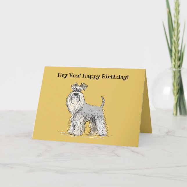 Schnauzer Birthday Card (Front)